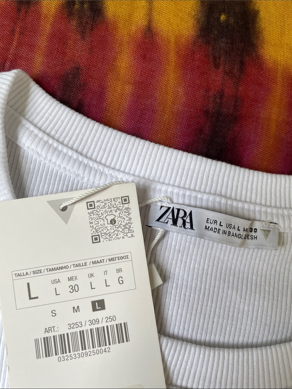 NWT Zara White Ribbed Tank with Pleated Ruffle Sleeves.  Size Large. - Picture 3 of 3